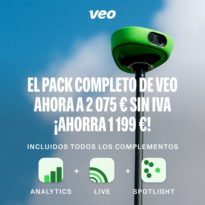 ⌛ FALTAN POCAS HORAS ⌛
🗣️¿Quieres llevarte la Veo Cam totalmente GRATIS para la próxima temporada? 
Con la nueva oferta de mayo, si contratas tu suscripción anual de Veo con todos los complementos, la cámara te sale totalmente gratis⬇️
🌐get.veo.co/cal/fbpt-llama…