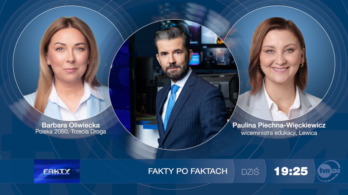 Fakty po Faktach (@faktypofaktach) on Twitter photo ✔️ Gośćmi niedzielnego programu będą: <a href="/BaszkaOli/">Barbara Oliwiecka Posłanka RP</a> <a href="/PL_2050/">Polska 2050</a> i <a href="/PaulinaPW2024/">P. Piechna-Więckiewicz</a> <a href="/__Lewica/">Lewica</a> oraz Aleksander Smolar (były prezes Fundacji Batorego) i Zbigniew Janas (działacz opozycji w PRL)
↘️ Po <a href="/FaktyTVN/">Fakty TVN</a> do <a href="/tvn24/">tvn24</a> i <a href="/tvn24plus/">TVN24+</a> zaprasza Piotr Marciniak ✔️ Gośćmi niedzielnego programu będą: <a href="/BaszkaOli/">Barbara Oliwiecka Posłanka RP</a> <a href="/PL_2050/">Polska 2050</a> i <a href="/PaulinaPW2024/">P. Piechna-Więckiewicz</a> <a href="/__Lewica/">Lewica</a> oraz Aleksander Smolar (były prezes Fundacji Batorego) i Zbigniew Janas (działacz opozycji w PRL)
↘️ Po <a href="/FaktyTVN/">Fakty TVN</a> do <a href="/tvn24/">tvn24</a> i <a href="/tvn24plus/">TVN24+</a> zaprasza Piotr Marciniak