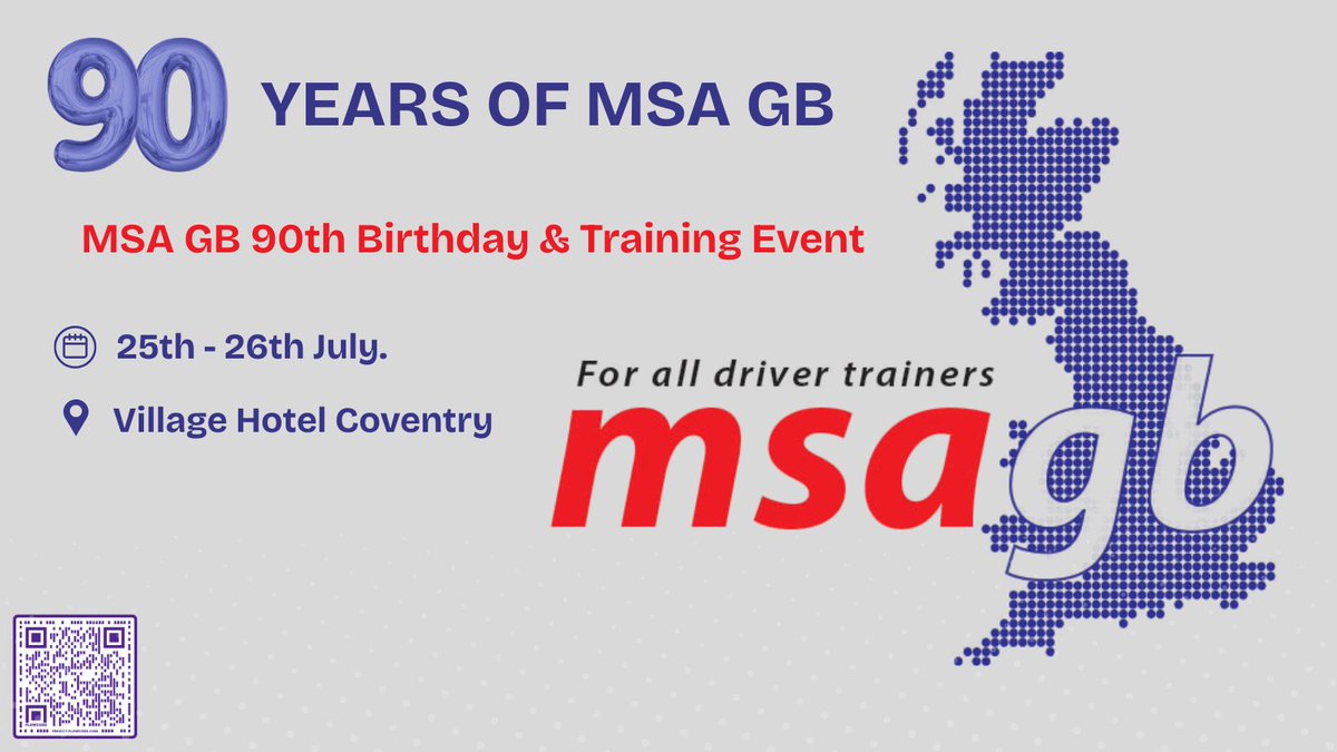 Celebrate 90 years of MSA GB at our July Training Event! (25th - 26th July) 
Learn from DVSA’s Pauline Reeves, Confident Drivers, FBTC, IDEA, and BHS. A weekend of insight, learning, and celebration. Book now. tinyurl.com/2trnk23k
