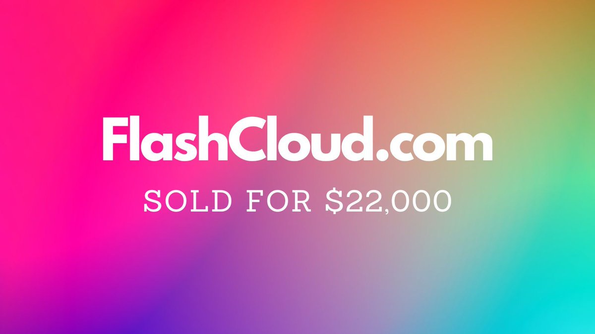 Yesterday saw $361k in domain name sales including:

$22,000 FlashCloud․com
$9,888 DeFiAllOdds․com
$9,100 MaskFone․com
$4,650 ForeverYogurt․com
$4,000 Kenno․com
$3,600 PromptCart․com

FlashCloud․com last sold for $2,126 🔥 

Full list 👉 namebio.com/daily

#Domains