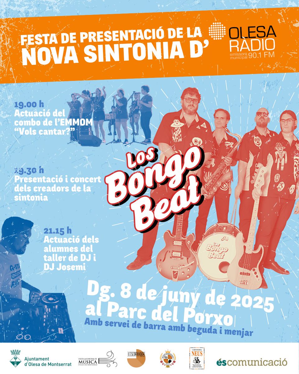 🔴 SANTA OLIVA

🎉 @Olesaradio estrenarà una nova sintonia, creada per Los Bongo Beat. El grup ens oferirà un #concert aquesta #SantaOliva2025.
👇🏻