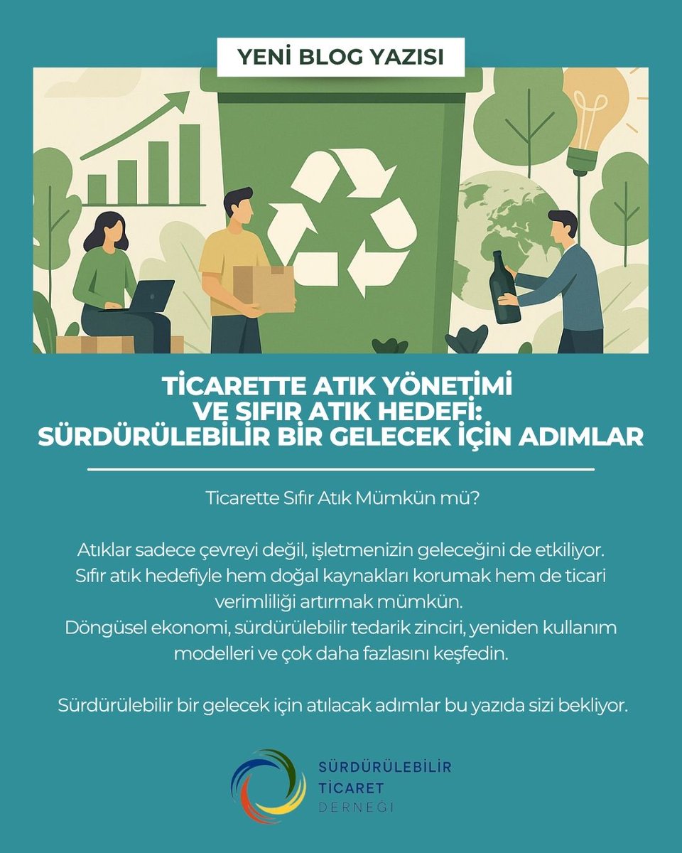 🌍 Ticarette Sıfır Atık Mümkün mü?
Atıklar sadece çevreyi değil, işletmenizin geleceğini de etkiliyor. 
♻️ Sürdürülebilir bir gelecek için atılacak adımlar bu yazıda sizi bekliyor.
surdurulebilirticaret.org/ticarette-atik…