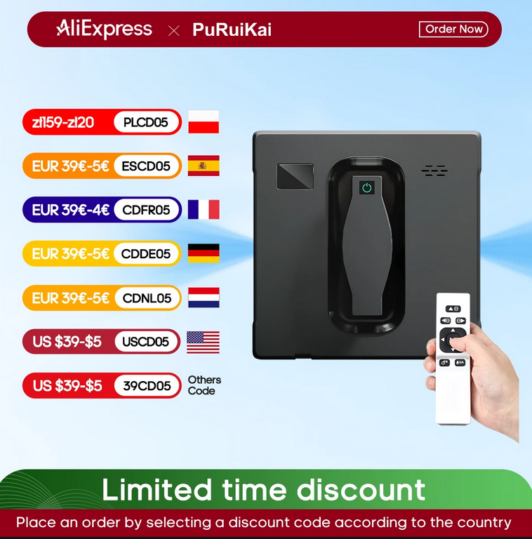 lowcychin's tweet photo. 🧽 Robot PuRuiKai do czyszczenia okien z EU za $79.30 / ~304zł!
👉 https://t.co/HOsYyclxYf
Myje szyby automatycznie – okna, lustra, kabiny prysznicowe. Oszczędzasz czas, nie wspinasz się po drabinach.
#robotczyszczacy #okna #smartdom #reklama #autoreklama https://t.co/9q4qTnUapf