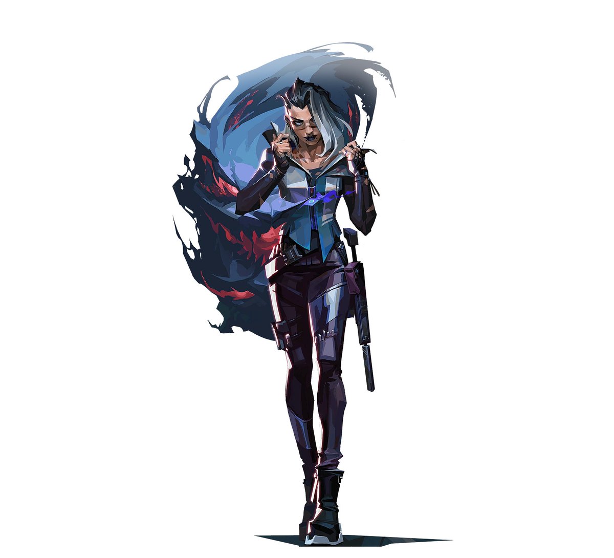 happlejacks's tweet photo. @saigey_babey @HanasOnly @ValorantUpdated It’s because Fade’s old one (alongside Gekko and Harbor’s) were just cropped and flipped versions of their entire key art, so they had to flip her face in order to somewhat resemble the rest of the agents icons, therefore the eye on the opposite side. https://t.co/FSNmpzrgT8