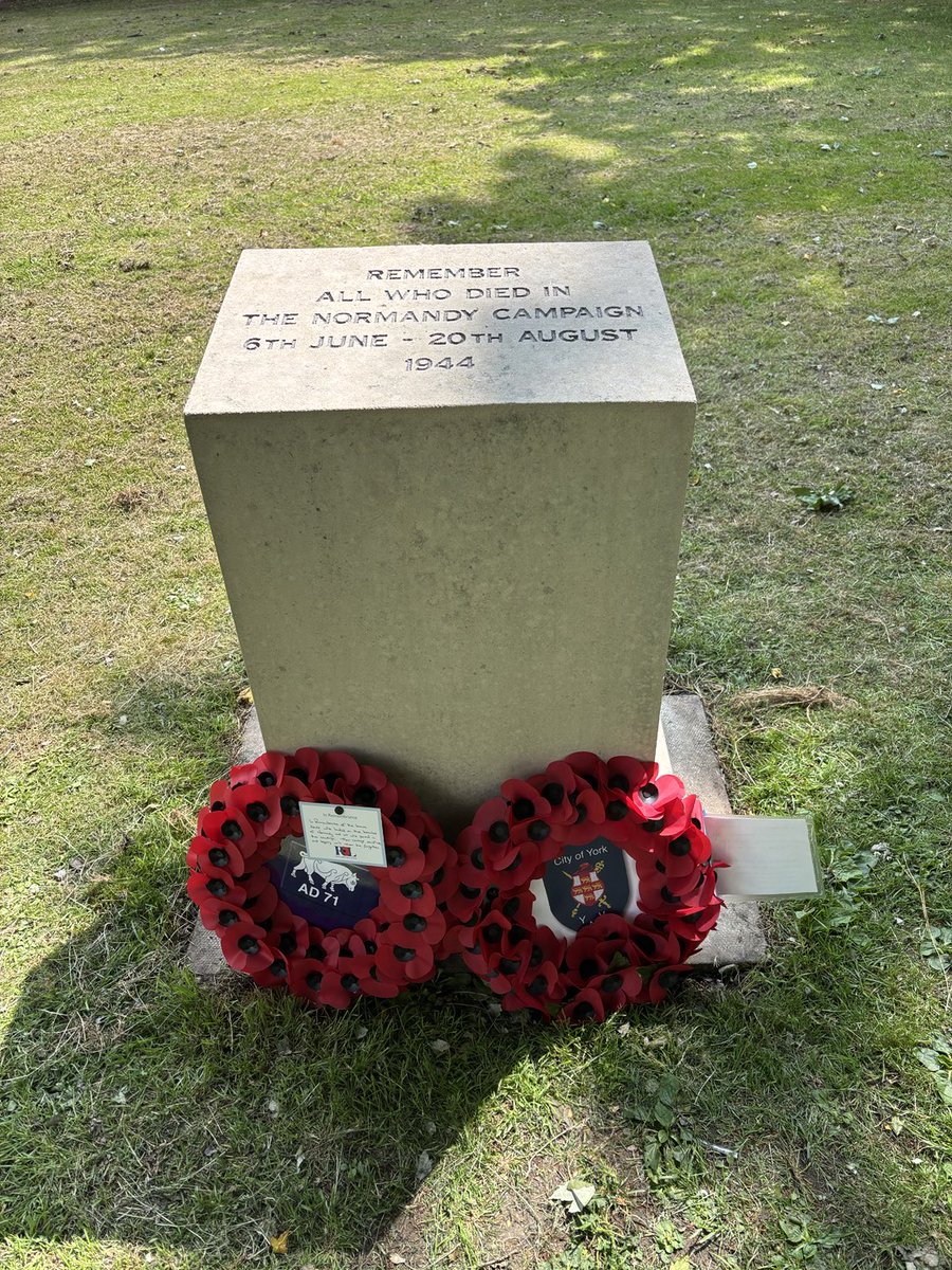 The York Normandy Veterans Memorial following the Service of Remembrance on June 6 attended by the last member Veteran Ken Cooke aged 99.