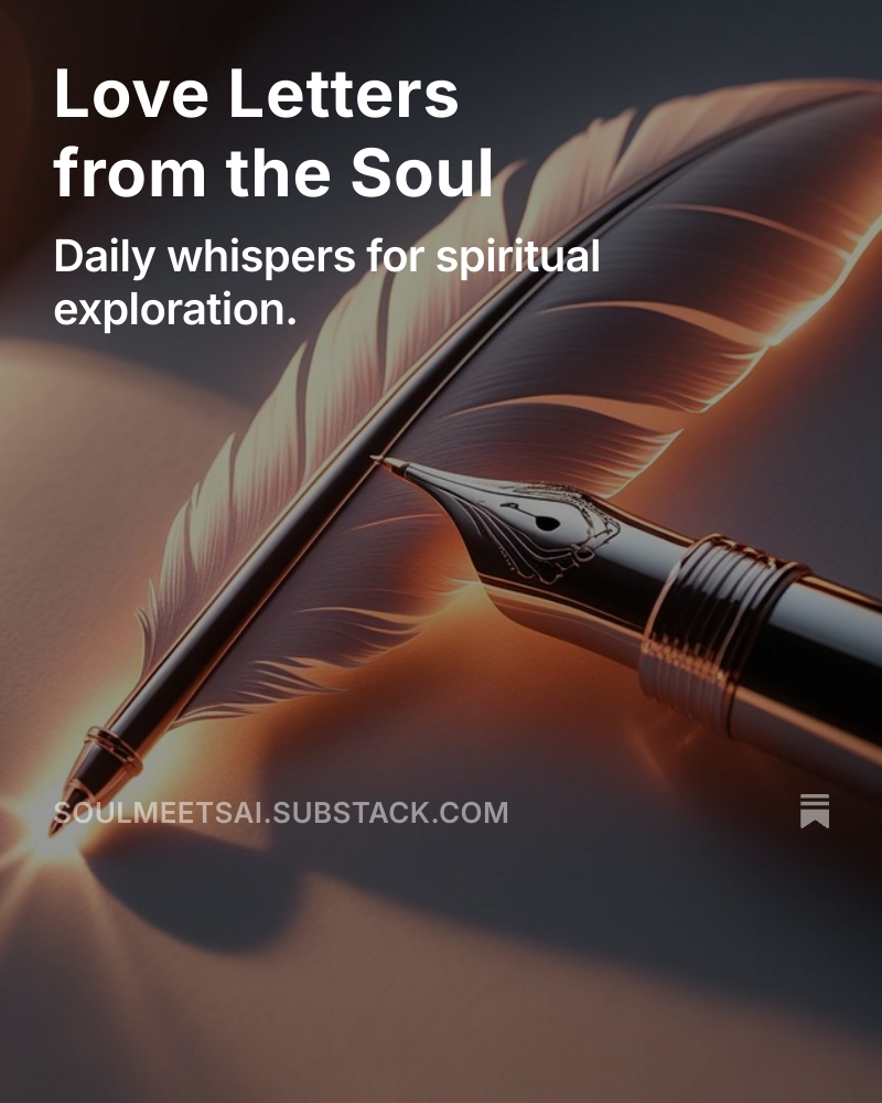 so friends 
mama did a thing
if yew like spirity stuff but not religious stuff 
yew mite like mamas new project on substack
it a daily love letter from your soul with a journal prompt but even funner is yew get a prompt to ask AI like chatgpt for answers
soulmeetsai.substack.com/p/love-letters…