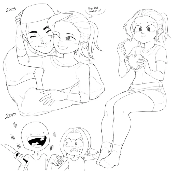 [OCs] Hand broke but I can still sketch my babies :p 