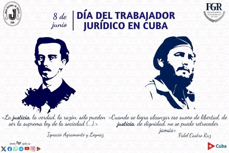 La felicitación a los dignos y comprometidos juristas cubanos especialmente al equipo de la #FiscalíaCubana que a diario defendemos nuestro Estado Socialista de Derecho y Justicia Social. <a href="/FGR_Cuba/">Fiscalía de Cuba</a> <a href="/PresidenciaCuba/">Presidencia Cuba 🇨🇺</a> @unjc