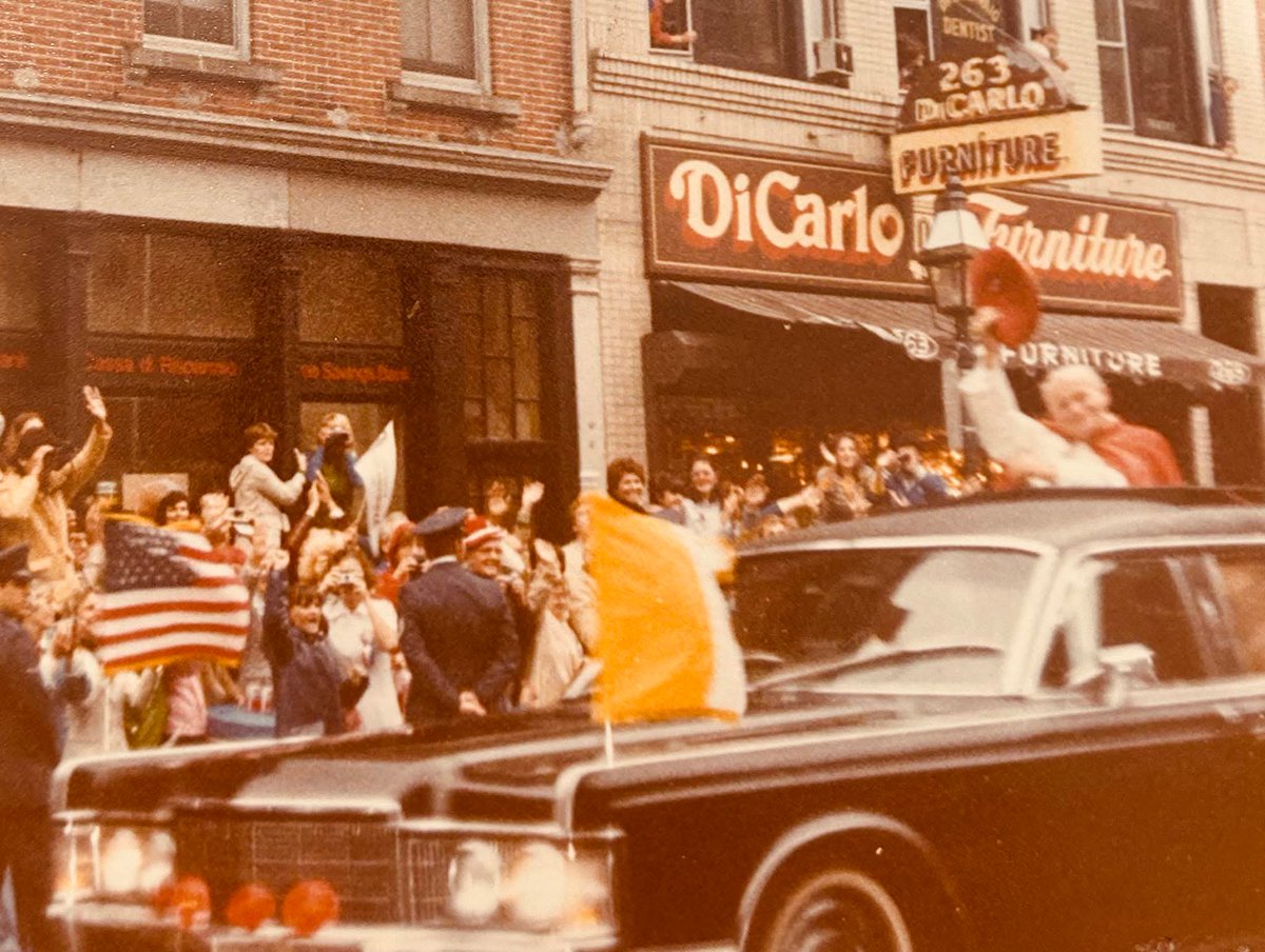 Thanks to John Joseph Grimes for this one! Pope John Paul waves to the crowd on Hanover Street in 1979.