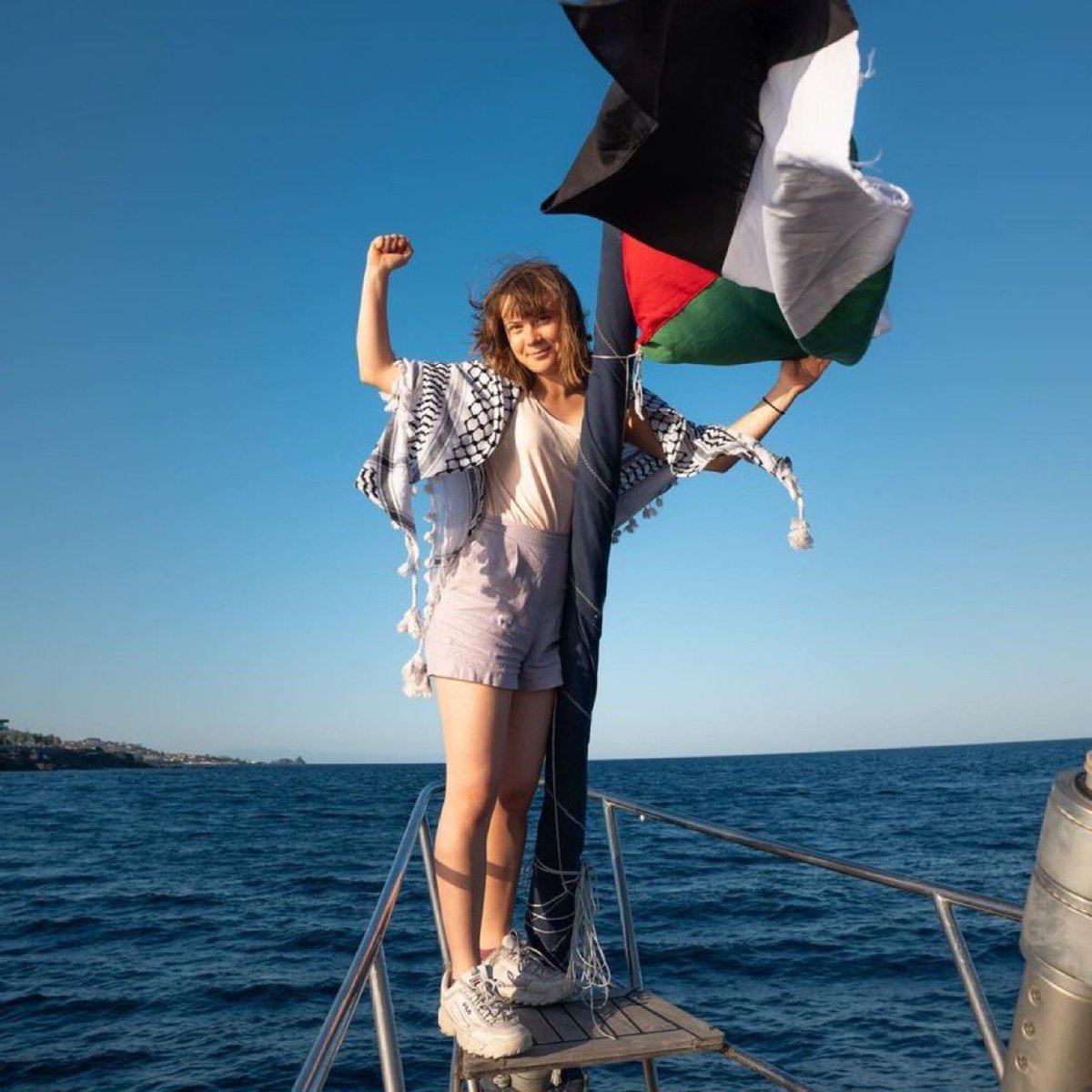 AlertaNews24's tweet photo. 🇵🇸 | Greta Thunberg: "Estoy dispuesto a dar mi vida para entregar 100 kilogramos de harina a Gaza". https://t.co/xiS7NND5B3