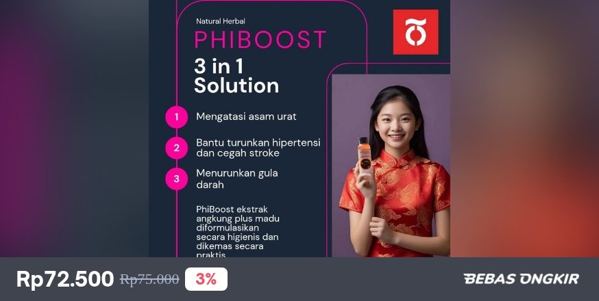 🤩 Ada diskon Phiboost, suplemen anti diabet, hipertensi, kolesterol dan asam urat.  Cek di Tokopedia sebelum diskonnya kehabisan! tokopedia.com/misykat-online…
