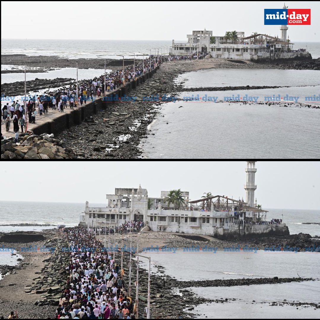 Mid Day (@mid_day) on Twitter photo Muslim crowd visited Haji Ali Dargah to celebrate the second day of Eid-al-Adha in Mumbai on June 8, 2025.
PC: <a href="/khanshadab1982/">Shadab Khan</a>
#EidAlAdha2025 #HajiAliDargah #Mumbai #EidCelebrations #EidInMumbai Muslim crowd visited Haji Ali Dargah to celebrate the second day of Eid-al-Adha in Mumbai on June 8, 2025.
PC: <a href="/khanshadab1982/">Shadab Khan</a>
#EidAlAdha2025 #HajiAliDargah #Mumbai #EidCelebrations #EidInMumbai
