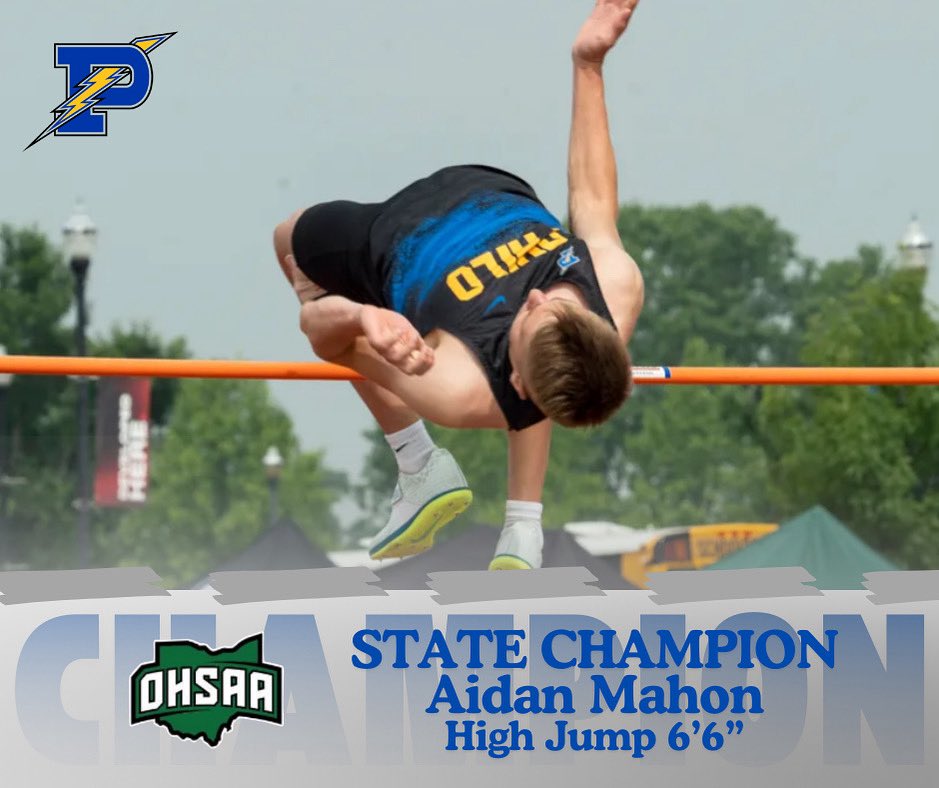 OHSAA D2 Men’s High Jump State Champion, Aidan Mahon ⚡️
<a href="/PhiloAD/">Philo Athletics</a> <a href="/AthleticPhilo/">Philo Athletic Boosters</a> <a href="/mrhayes_pjhs/">Kris Hayes</a> <a href="/sheds13/">Travis Hlad</a> <a href="/electric_pride/">Kara Harris</a> <a href="/Aidanmahon1/">Aidan mahon</a>