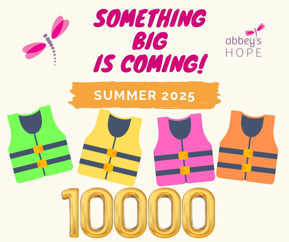 At Abbey’s Hope we tend to downplay our accomplishments but we have a MAJOR milestone coming this summer - we will be giving away our 10,000th life jacket!!  To help put it in perspective that is 6 semi trucks full of life jackets. 10,000 Life Jackets in the Land of 10,000 Lakes