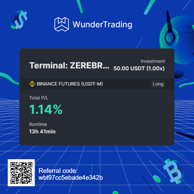 MasterHire66493's tweet photo. Check out my results using WunderTrading Terminal - P/L: 1.14%. 
Join WunderTrading today using my referral code to get a discount: https://t.co/64fuTgn17j #WunderTrading https://t.co/xUfIH8qubd