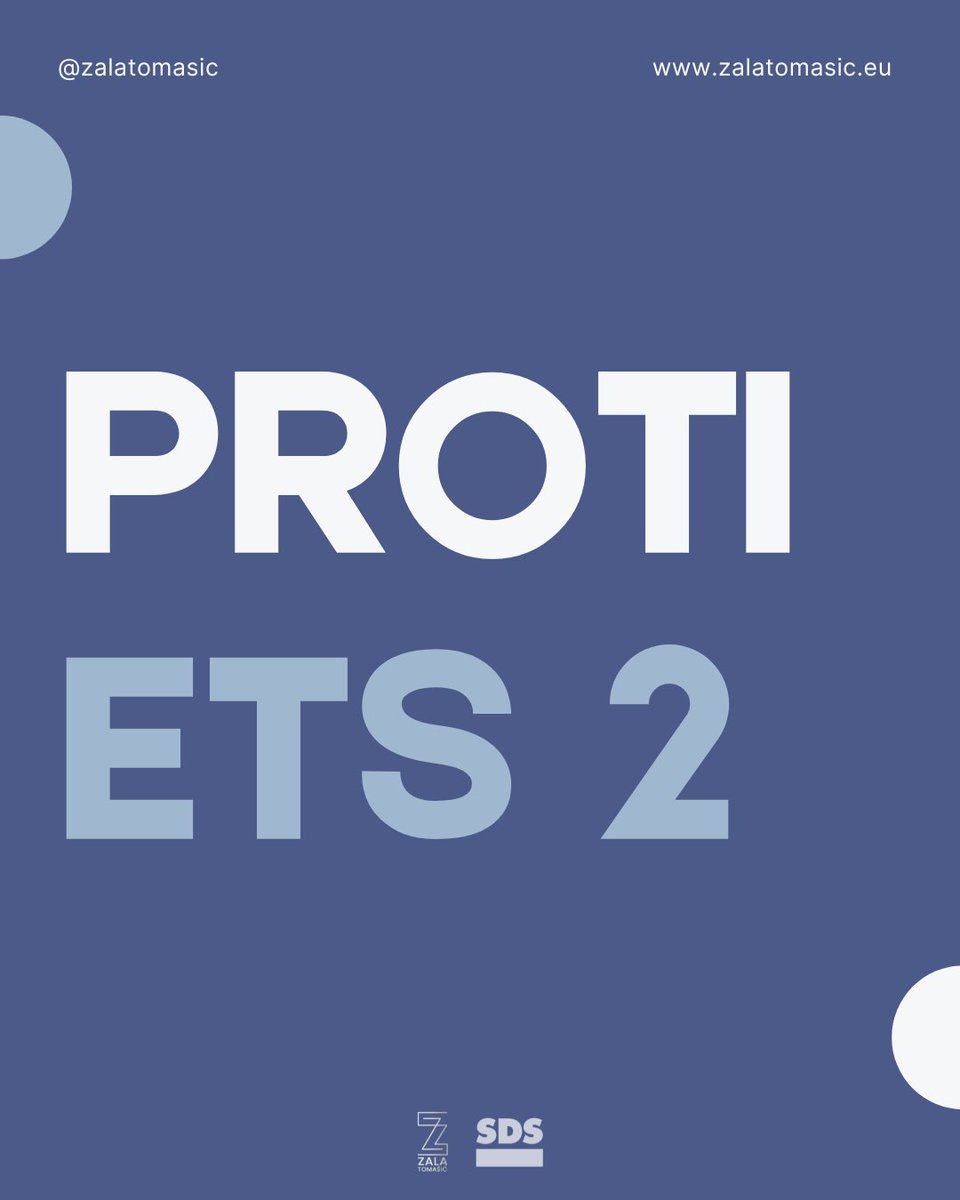 ZalaCTomasic's tweet photo. ❌ PROTI ETS2 ❌
Evropski sistem za trgovanje z emisijami (ETS) se leta 2027 širi s t. i. ETS2, kar v praksi pomeni višje cene goriv, višje stroške ogrevanja na kurilno olje in posledično tudi višje cene hrane, prevoza in gradnje. ⛽🍞🚛⚒️
Ocenuje se da bo liter bencina ali dizla v prvem letu po uvedbi stal 12 centov več!
ℹ️ Več informacij lahko preberete na moji spletni strani, kjer lahko tudi glasujete ✅ ZA ali ❌ PROTI uvedbi ETS2: 👉 https://t.co/36SvzdzHkH
📲 Vabljeni pa tudi k spremljanju mojega instagrama in facebooka, kjer vsak dan delim zanimiva dejstva na to temo.