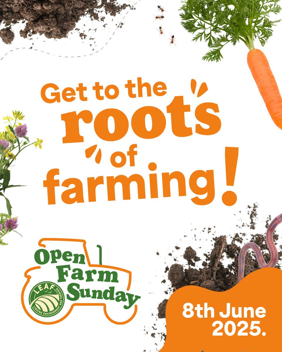 The 8th June = Open Farm Sunday! 🎉🎉🎉

We hope you all have a magical day out on-farm and celebrate the best of British farming! 🥳🙌

Good luck to everyone involved! 
farmsunday.org #OFS25 #FarmingFortnight25