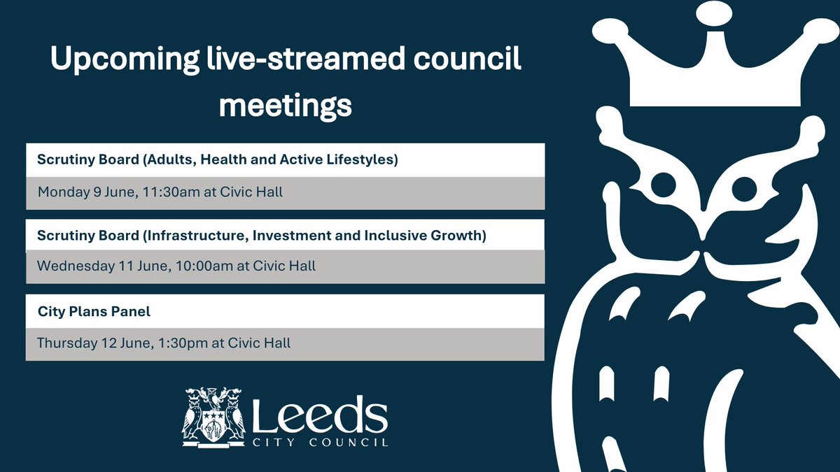 There are three live-streamed council meetings coming up this week.

To access the links, and to find out more about all of June's meetings, visit: orlo.uk/QD4gi