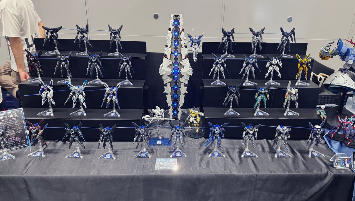 #八展2025 
#水星2周年ガンドノード合わせ

「クワイエットゼロが…消えた…」

全てパーメットが粒子レベルに分解されて…

30機のガンドノード
エリクト&amp;クワイエット・ゼロ
立ち向かうキャリバーン…

ご来場の皆様
運営の皆様
参加の皆様
本当にありがとうございました🙇‍♂️

#水星の魔女 
#g_witch