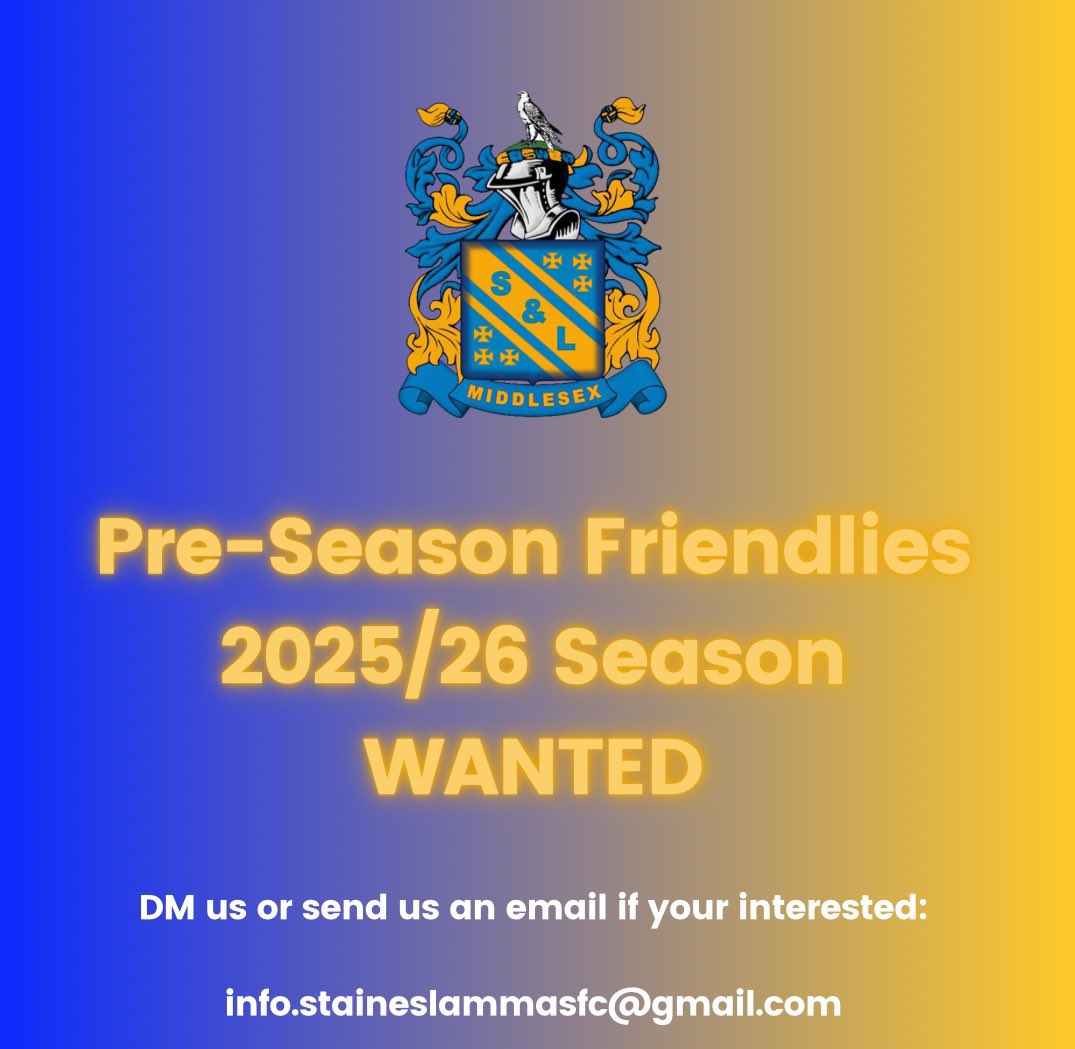 📢 PRE-SEASON FRIENDLIES WANTED ⚽️

We’re looking for opponents for our U23s squad on the following dates:

📅 Sat 2nd August
📅 Sat 9th August
📅 Sat 6th September

🔹 Away or neutral venue
🔹 Step 7, 8 or other U23 sides
🔹 Willing to split costs

📩 DM us if you’re interested!
