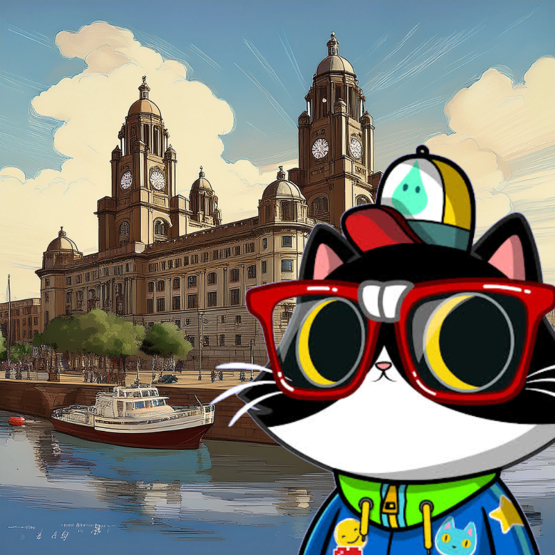 Next stop: #Liverpool!  AFR3D rocks her 3D-printed specs by the Mersey, grooving to the Beatles' beat! Follow her global tour, grab our #Solana #Airdrop, and join the #AFR3D revolution!  #SolanaAirdrop