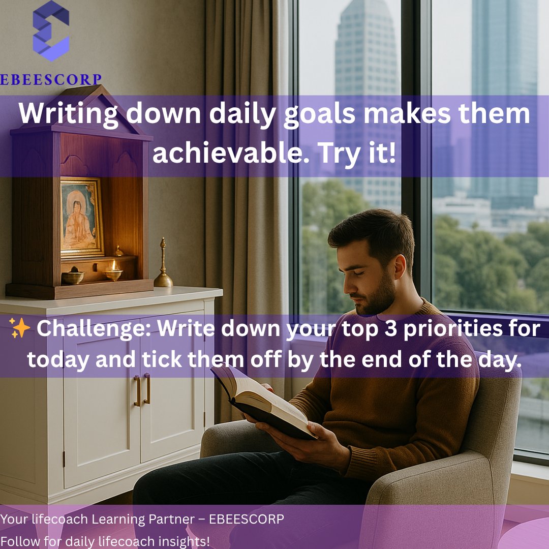 ebeescorp's tweet image. 📝 Writing down your goals increases your chances of achieving them by 42%! It’s not just about planning but visualizing your future. Start with a simple to-do list and watch how your productivity soars.

#WritingForSuccess #DailyGoals #AchieveMore #ebeescorp #ebees