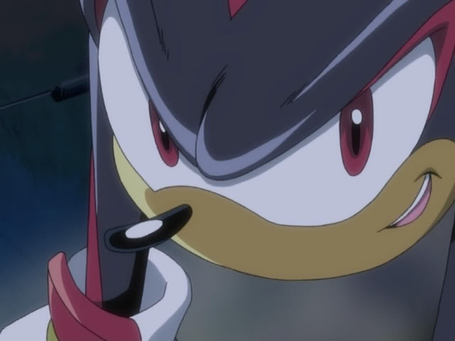 from SA2 till even now, Shadow has always been happiest when he gets to do something evil. poor guy having to play the hero because he has a soul or something but on the inside hes a gremlin