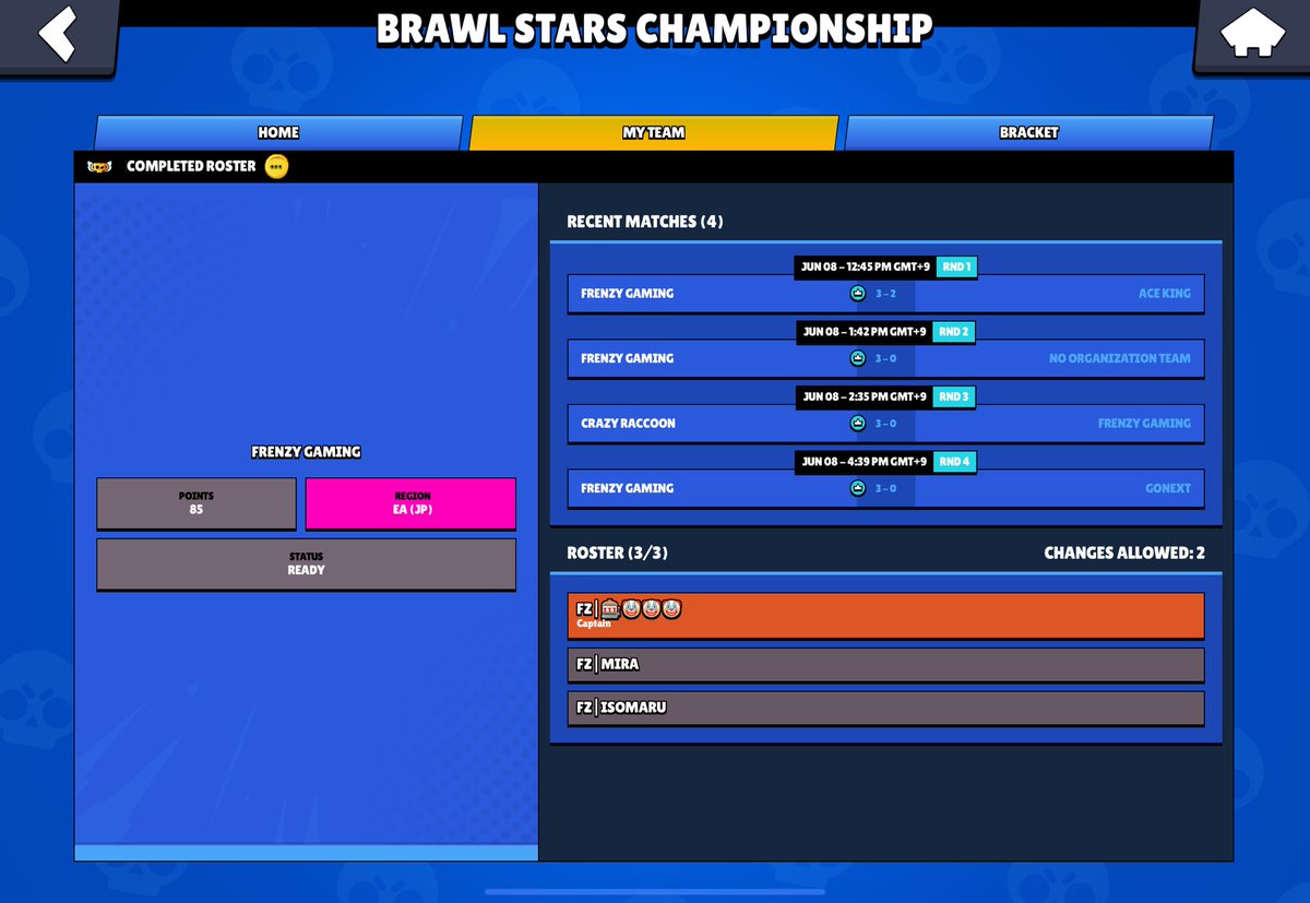 マンスリー予選突破しました！