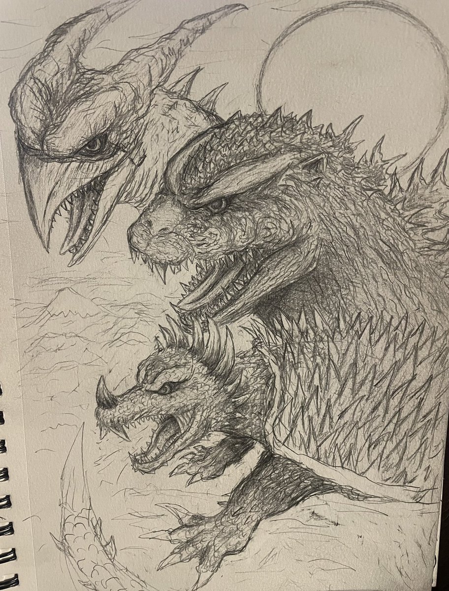 The three amigos #rodan #godzilla #anguirus #daikaiju