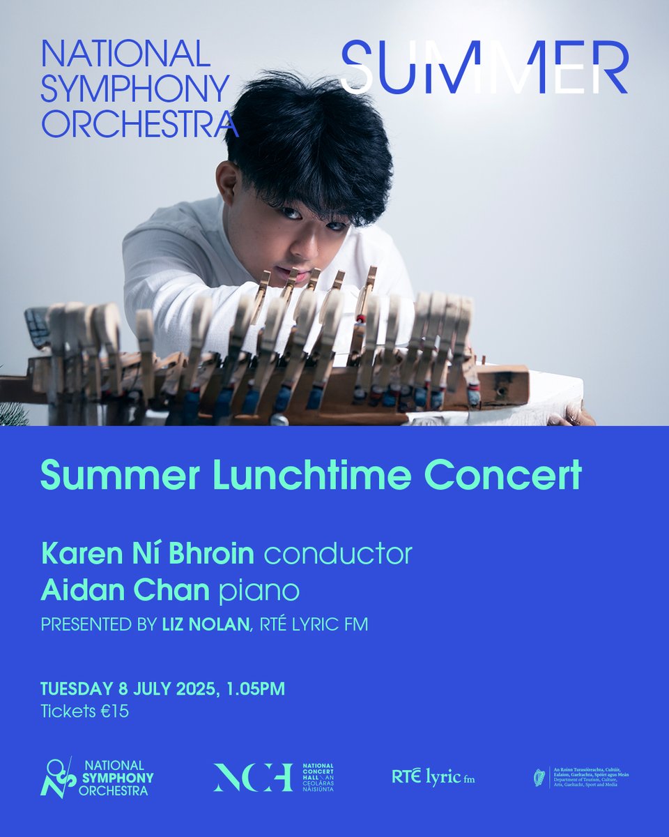 National Symphony Orchestra (@nsorchestrairl) on Twitter photo Musical passion + brilliance! - In collab. with RTÉ lyric fm
Karen Ní Bhroin conducts the NSO with pianist Aidan Chan in Shostakovich's dazzling 2nd Piano Concerto.
Plus: Glinka & Khachaturian fireworks!
📅 Tue, July 8, 1:05pm | €15
📍<a href="/NCH_Music/">National Concert Hall</a>
🎫 bit.ly/NSOLunchtime5 Musical passion + brilliance! - In collab. with RTÉ lyric fm
Karen Ní Bhroin conducts the NSO with pianist Aidan Chan in Shostakovich's dazzling 2nd Piano Concerto.
Plus: Glinka & Khachaturian fireworks!
📅 Tue, July 8, 1:05pm | €15
📍<a href="/NCH_Music/">National Concert Hall</a>
🎫 bit.ly/NSOLunchtime5