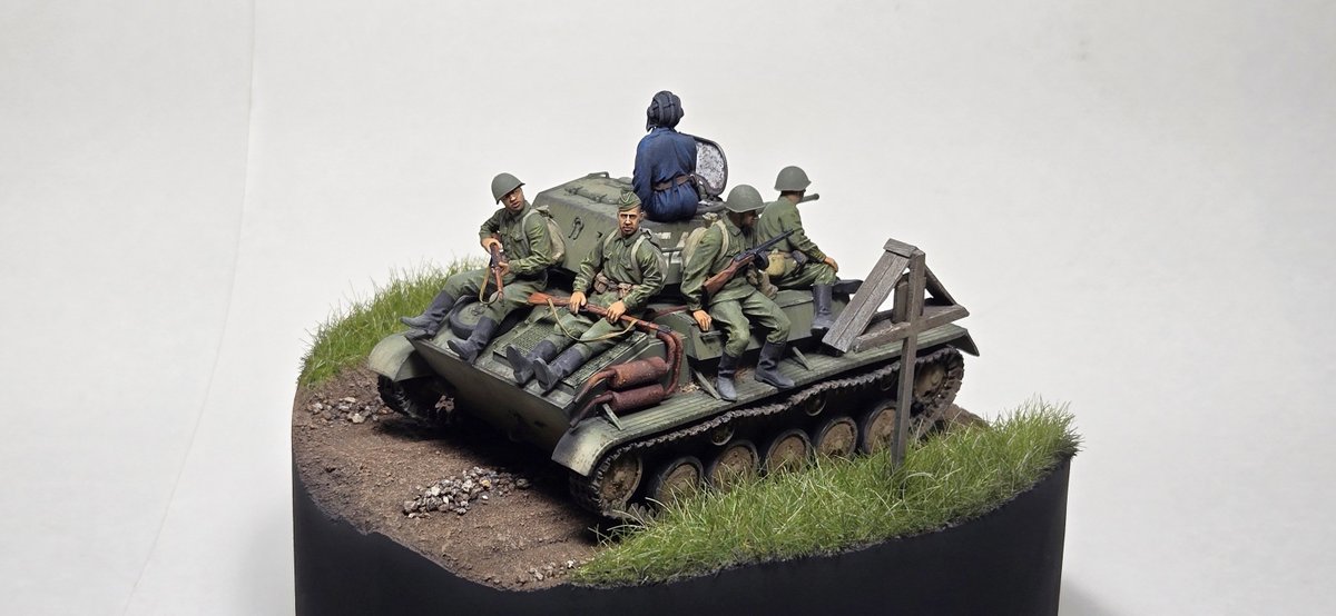 Used #MiniArt Kit: 
35243 T-80 SOVIET LIGHT TANK w/CREW. SPECIAL EDITION
Author: Luc Harvey
Source: facebook.com/groups/4333094…