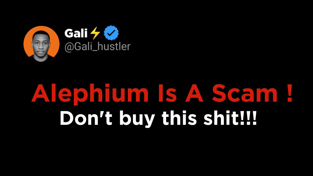 There’s a problem !

FUD around $ALPH is rising...
Some say it’s a scam. Others call it the worst project. I was a victim of these comments lately.

Now? New investors are doubting. Builders are walking away.

But what’s the truth?
Is <a href="/Alephium/">Alephium</a> really a scam?

Let’s find out 👇