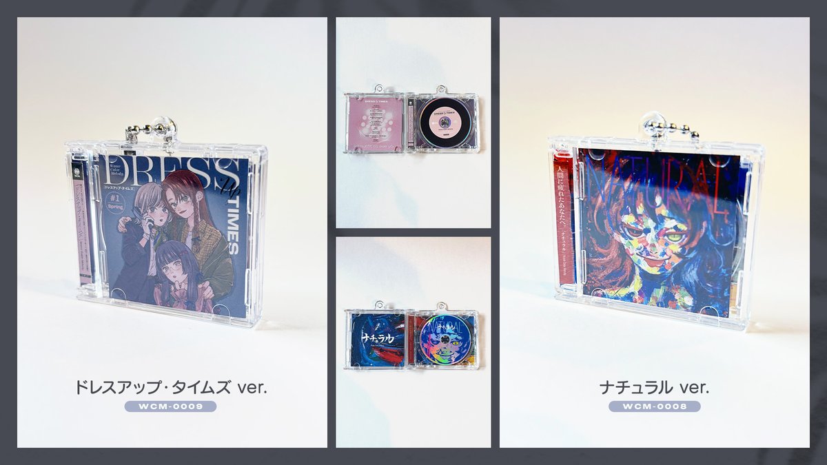w_c_m_official's tweet image. ／
📢 #名華祭 お品書き＆新作グッズ公開！
　＼

2025/06/15 #東方名華祭19
【L-11】Water Color Melody.

⭐️新作「ミニCDキーホルダー(2種)」各¥1000
WCM.のCDが、ちっちゃくなっちゃった!!😲
※NFC機能なし

💿準新譜「ドレスアップ・タイムズ」¥1000

旧譜・グッズ情報は画像を参照ください。