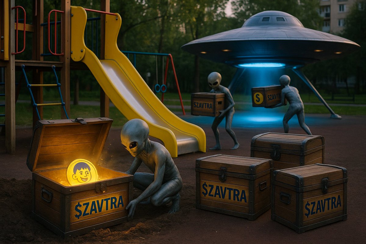 Aliens just raided the playground and found the $ZAVTRA stash! 👽🚀
Grab your treasure chest before it’s beamed away.
#ZAVTRA #CryptoTreasure #DontMissOut
pump.fun/coin/FGagV6wjP…