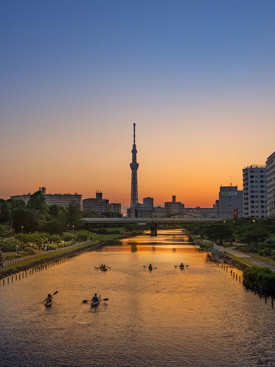 旧中川の夕景が美しかった