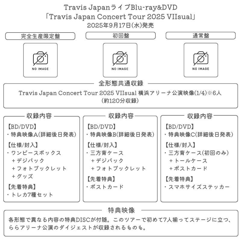 トラジャ VIIsual 詳細】 📀9/17発売 ライブBD&DVD「Travis Japan