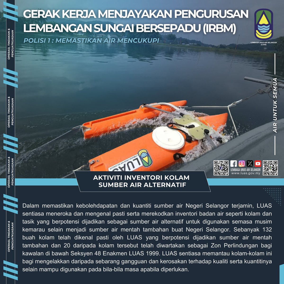 luas_selangor's tweet image. alternatif untuk digunakan semasa musim kemarau selain menjadi sumber air mentah tambahan buat Negeri Selangor.

#airuntuksemua
#ThisisLUAS
#SmartSelangor
#LUAS
#LembagaUrusAirSelangor
#kitaselangor
#Operasidantindakanpenguatkuasaan