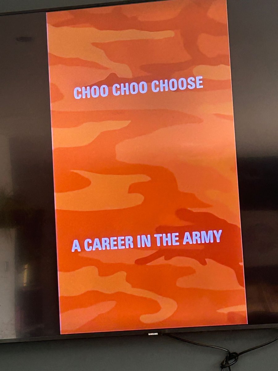 •The army marketing team have come up with this one•