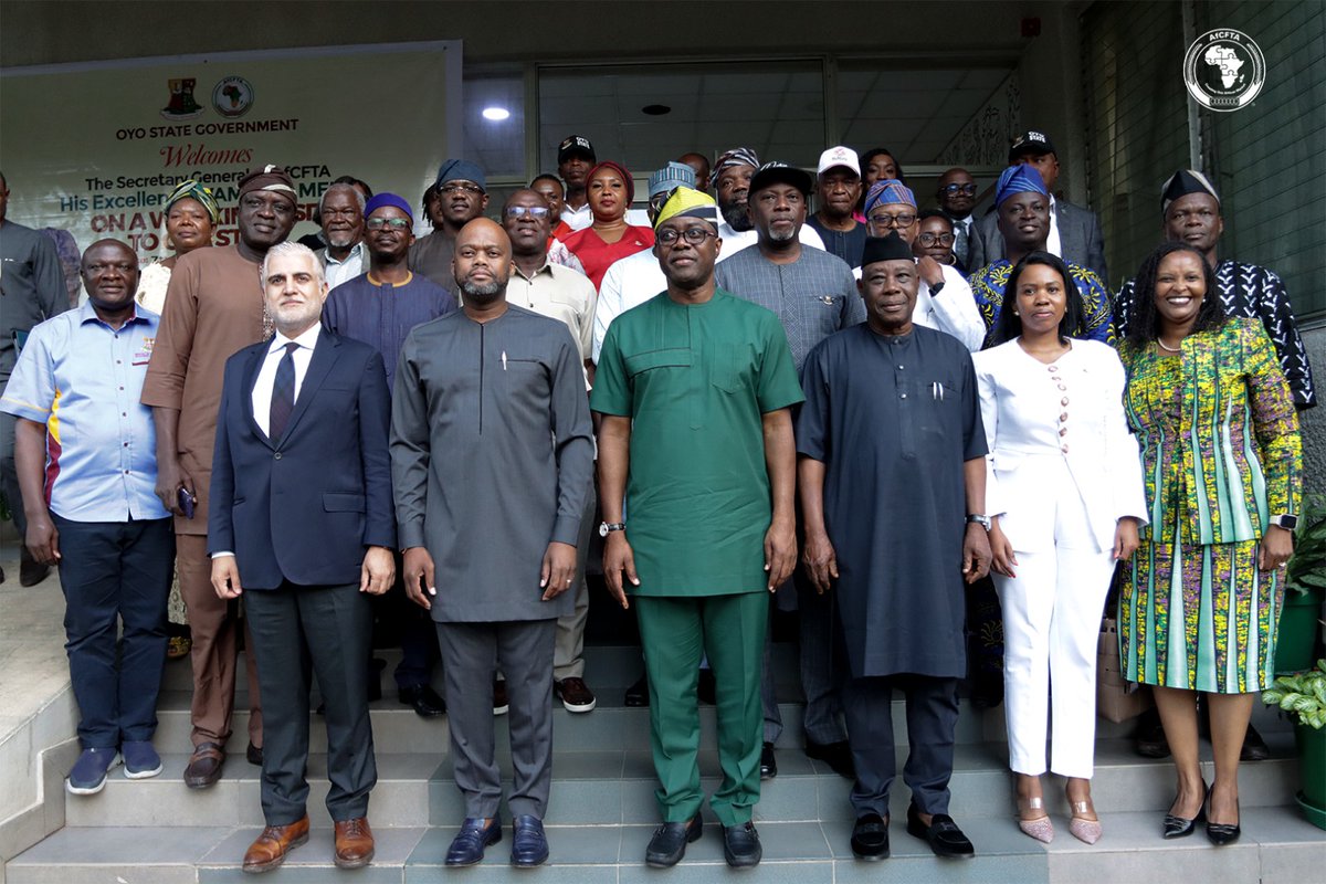 MeneWamkele's tweet photo. I am undertaking a working visit to Ibadan, Oyo State, Nigeria, where I was warmly received by Governor Engr. Seyi Makinde and senior members of his administration.

As part of this two-day engagement, we have begun convening key investors and exploring avenues for strategic collaboration between the @AfCFTA Secretariat and Oyo State.

Our discussions so far reaffirm a shared commitment to advancing sub-sovereign partnerships as critical enablers of Africa’s trade and investment agenda.
#CreatingOneAfricanMarket #AfCFTA