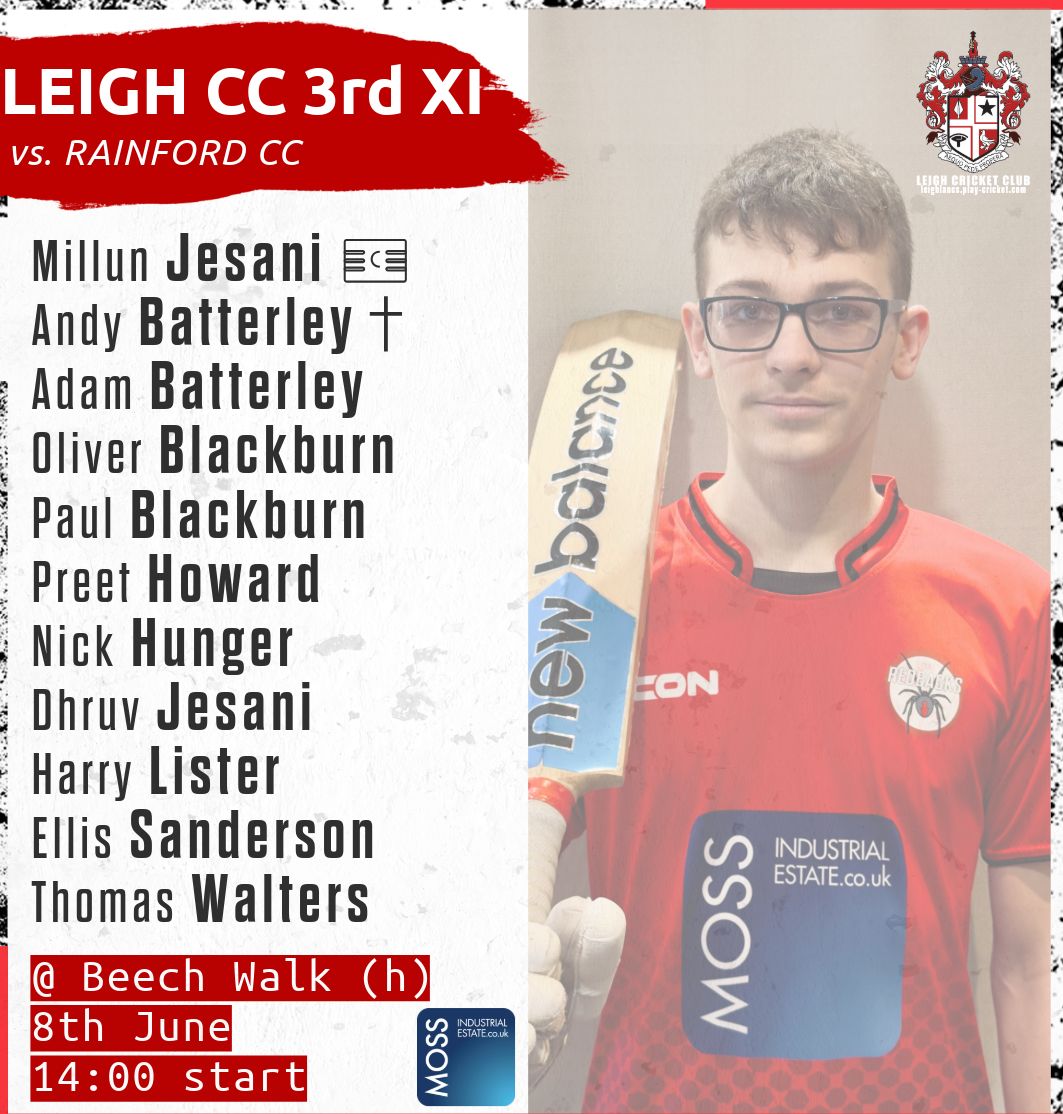 Two more games today, after a good win for our 2nd XI yesterday, and a cancelled game away at Rainhill. 👊

🔴🕷️ #LeighCC