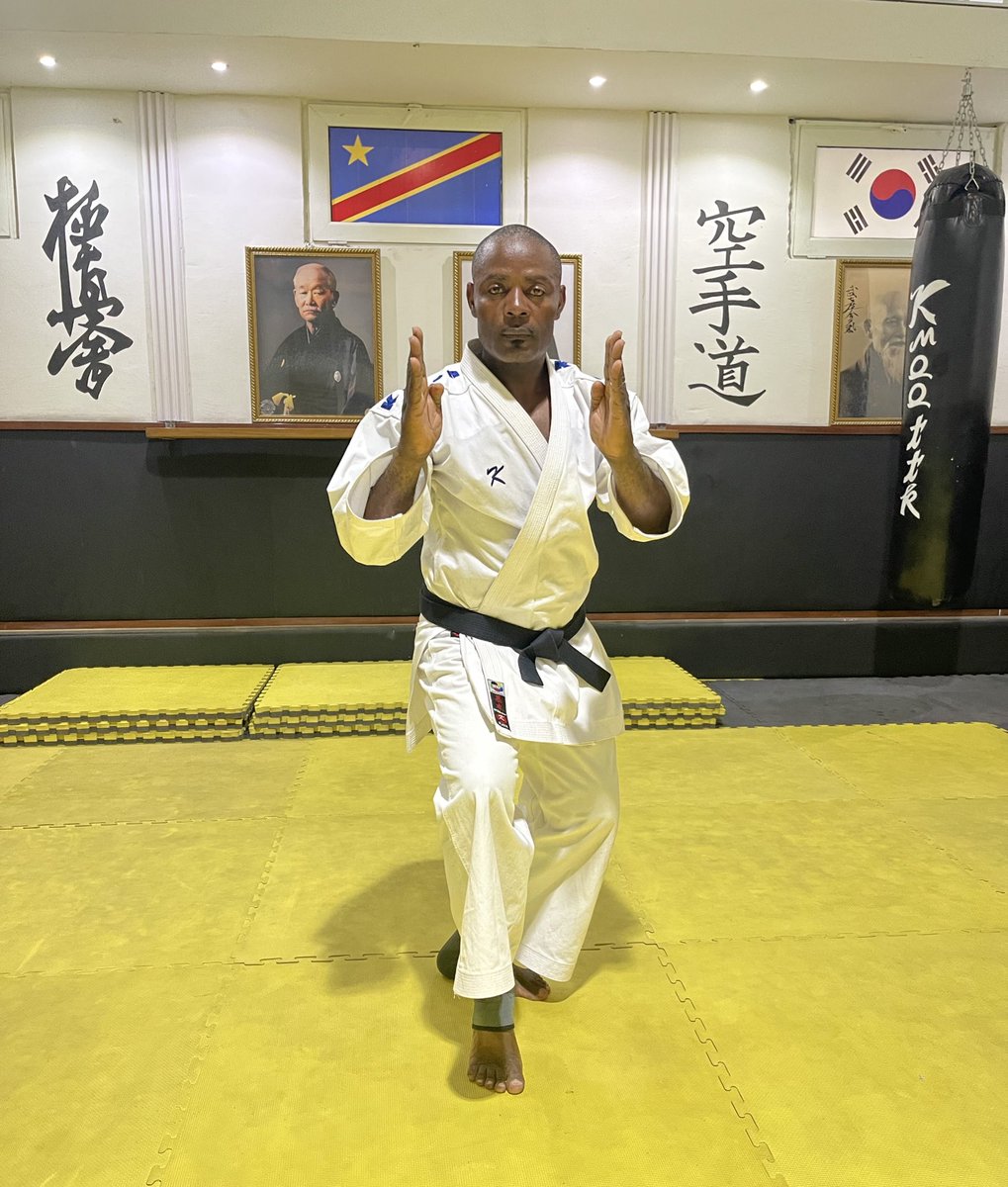 kwambatshingej's tweet photo. La beauté de l’art martial. 
Le neko ashi dashi, posture du chat, l’accent sur l’agilité et la rapidité. 
Caractérisée par un poids du corps principalement sur la jambe arrière. 
Posture utilisée pour l’esquive, la feinte et la préparation d’attaques rapides. 
Le karaté 🥋 et ses details font partie de notre quotidien, toutes les batailles de la vie ayant les mêmes règles. 
« Mens sana in corpore sano » dixit Juvenal, faisant allusion à un mode de  vie équilibré. 
✍️ le shidoshi.