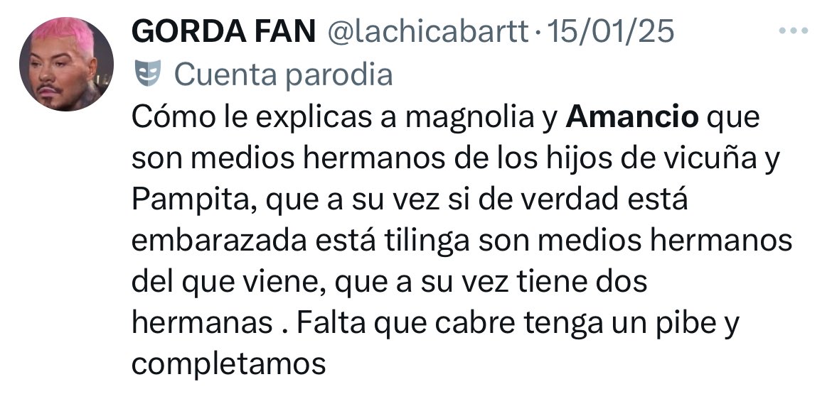 <a href="/lachicabartt/">GORDA FAN</a> Qué curioso: con los hijos de la China valía todo. Ahora “con los chicos no”. Son las mismas basuras que se viven burlando de los hijos de la China. La doble moral es obscena.