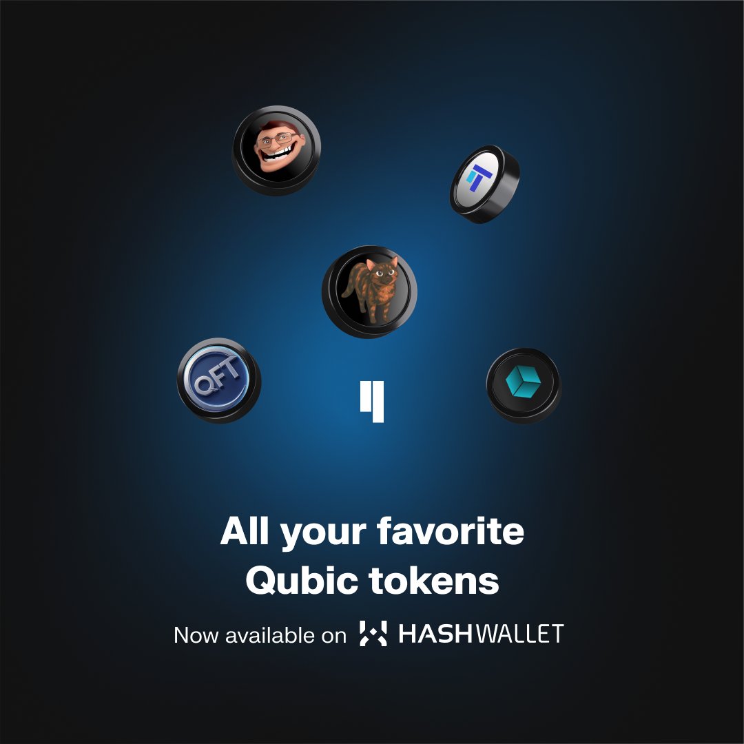 Your favorite Qubic tokens have arrived on HASHWallet! 🥳

Don't have yours yet? Secure your Qubic tokens now! 👇🏻
gethashwallet.com/buy

✨ Key Features:
  🔄 Decentralized recovery process
  ♾️ Manage unlimited number of seeds
  👨‍👩‍👧‍👦 Inheritance without sharing keys
