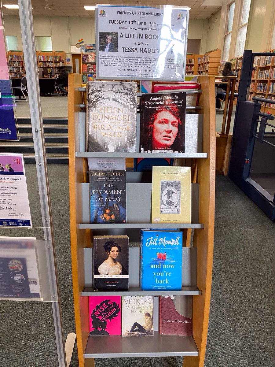 RedlandLibEvent's tweet image. Thank you our Redland Library staff for this book display

📚 Tuesday 10th June      
      7pm ( Doors open 6:45pm )
📚  A Life in Books
📚  A talk by Tessa Hadley
📚  #RedlandLibrary #Bristol
📚  £5 (Pay at the door - Cash only)

#TessaHadley