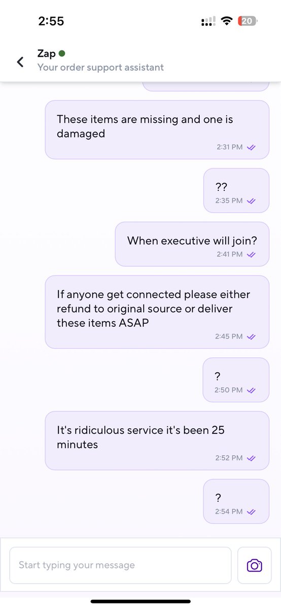 keshav_csingh's tweet photo. Ridiculous service of @ZeptoNow it’s been half hour and no executive connected for my order where item worth 300 is missing .
Swiggy is atleast best in its service I will never order from Zepto 
@ZeptoNow @Swiggy https://t.co/lIAnYyscUI