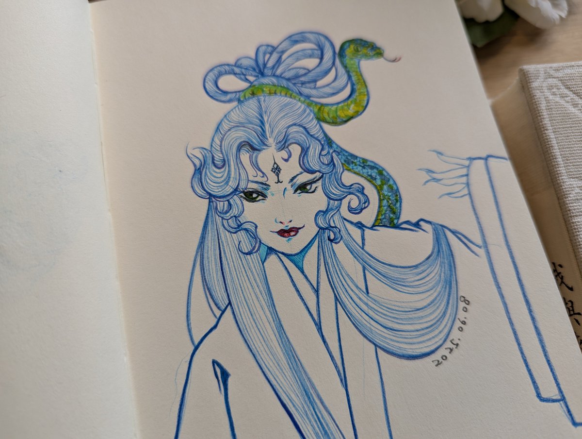 fourlanlan's tweet image. 日常手绘练习。
中式古典女郎。
#paintings