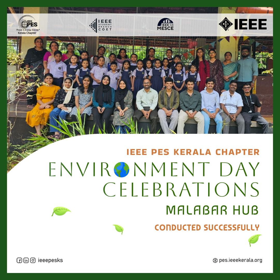 ieeepesks's tweet image. 🌿 𝗞𝘂𝗱𝗼𝘀 𝘁𝗼 𝘁𝗵𝗲 𝗧𝗲𝗮𝗺! 🌿
𝗜𝗘𝗘𝗘 𝗣𝗘𝗦 𝗠𝗮𝗹𝗮𝗯𝗮𝗿 𝗛𝘂𝗯 wrapped up a successful Environment Day 2025 celebration! 🌍💚
Shoutout to all the volunteers, SLT &amp;amp; SBCs for their dedication towards a greener tomorrow. 🌱

#IEEEPESKC #EnvironmentDay2025 #MalabarHub