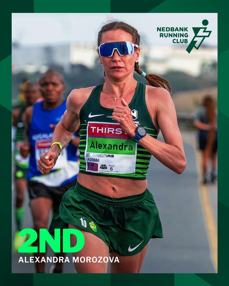 Alexandra grabs second place in the women's race of the #ComradesMarathon. 👟 #NedbankRunningClub