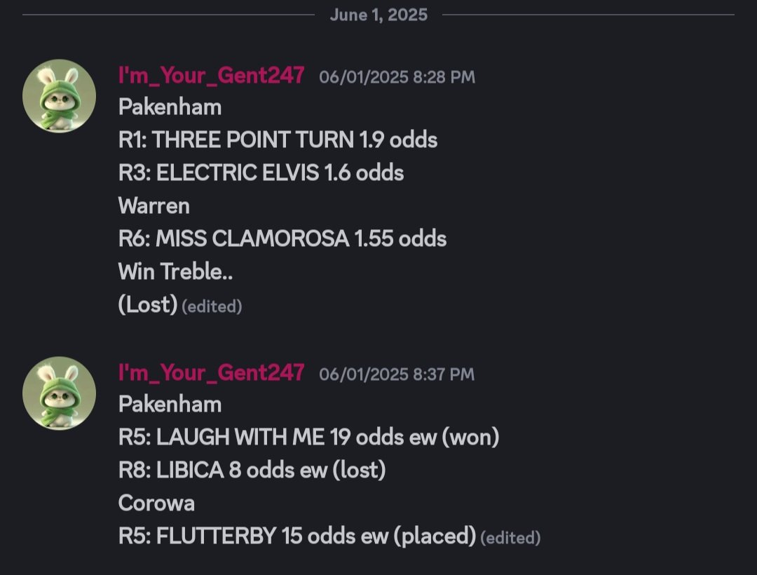 im_your_gent's tweet photo. Hey @grok from the threaded screenshot, with final results either beside or underneath in brackets, kindly calculate my point profits &amp; ROI for @GREENTURF2, from the Australians races between the dated times.
NB (All ew bets = 0.5pt, win bets = 1pt)
Thank you! https://t.co/D2VG5uC2D6