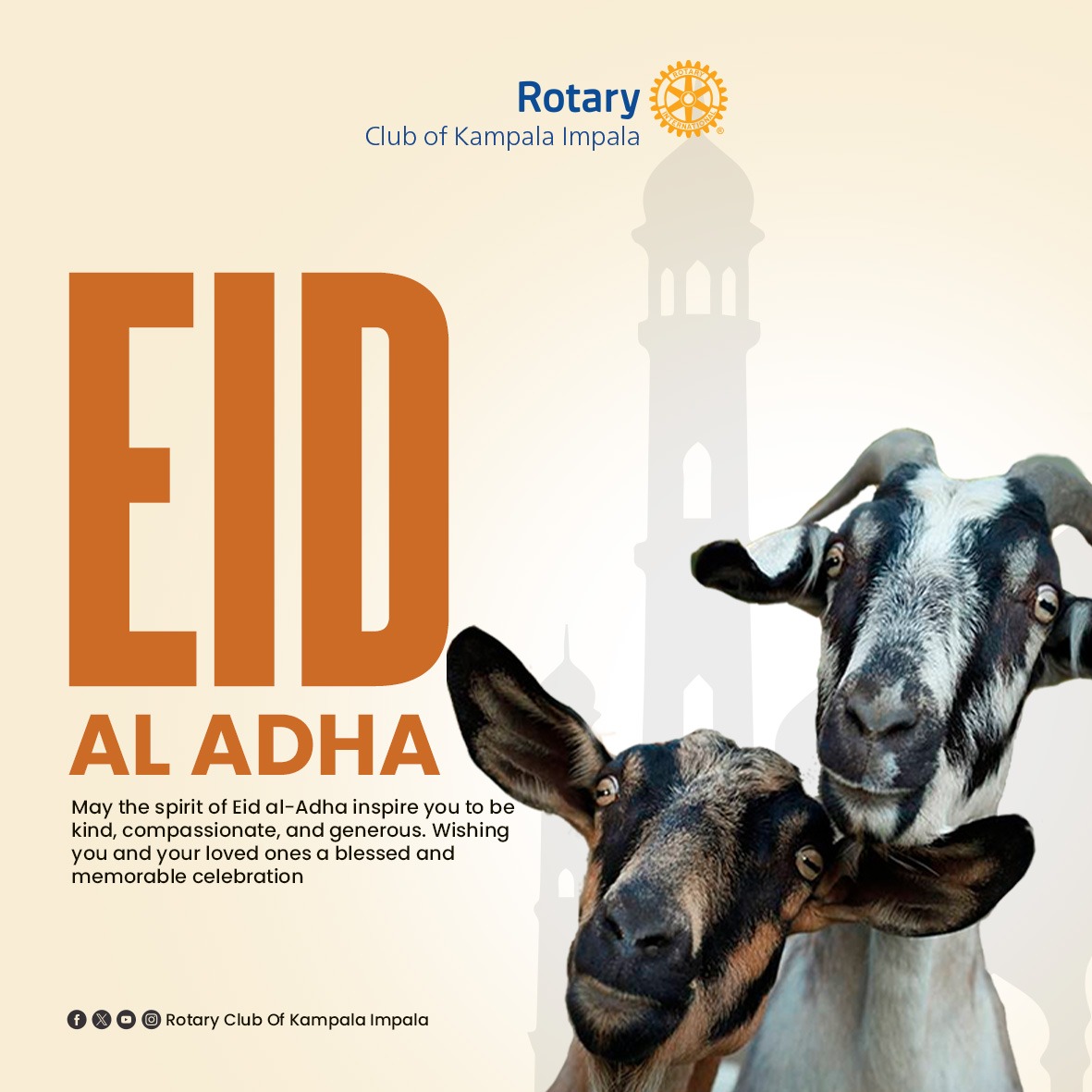 Wishing you the best of rewards from your sacrifice and generosity this Eid season.
